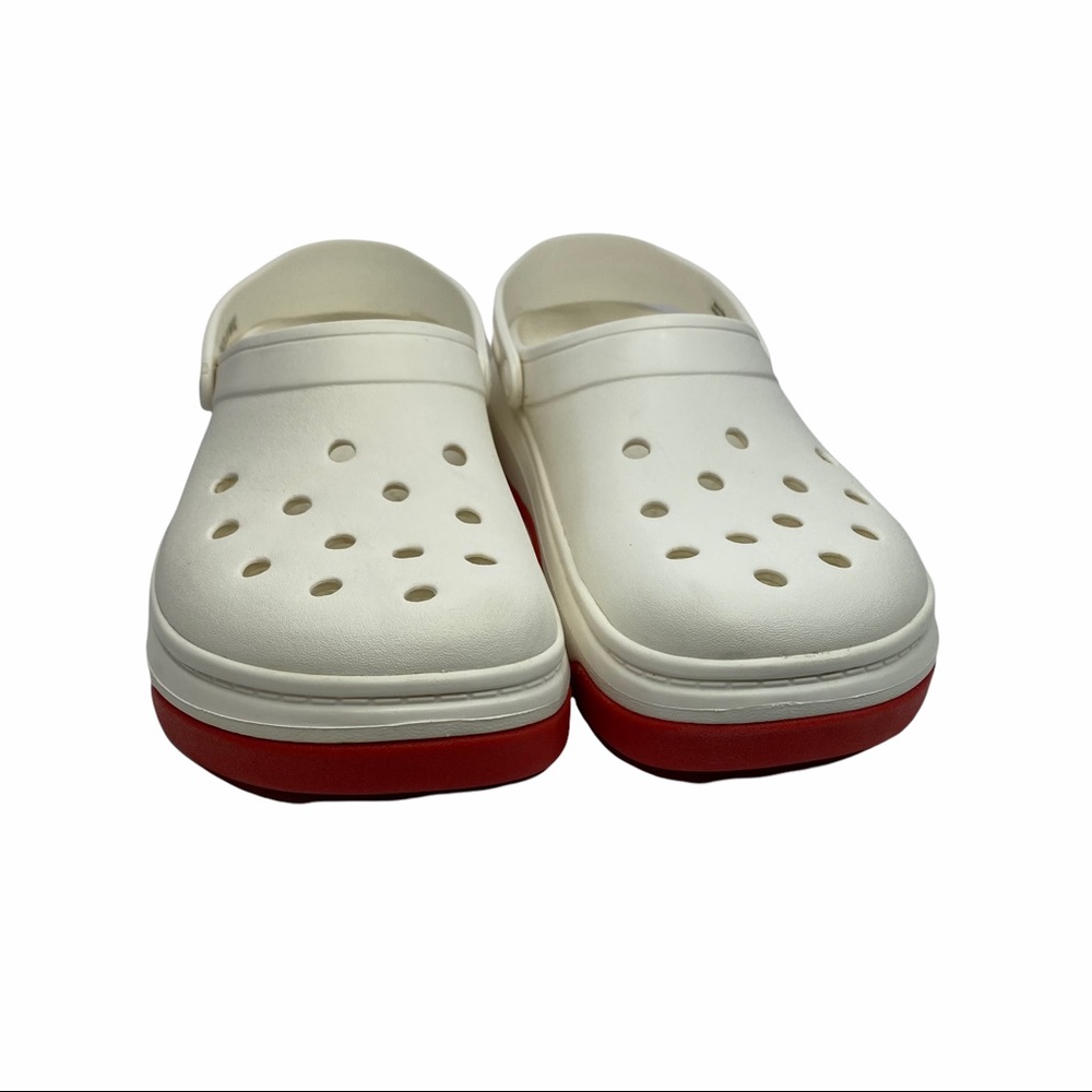 Crocs White Red Classic Shoes Men’s 10 Women 12